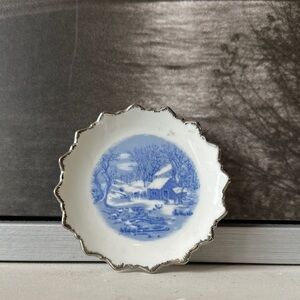Currier & Ives Blue Winter Scene Decorative Plate